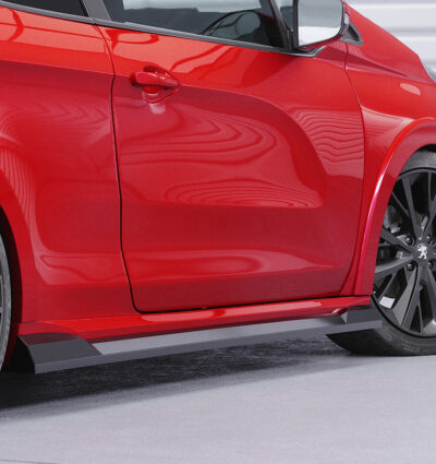 Bas de caisse (la paire) pour Peugeot 208 (1. Gen) GTi (facelift) (2013-2015) - Fabriqué en ABS (6 finitions au choix)