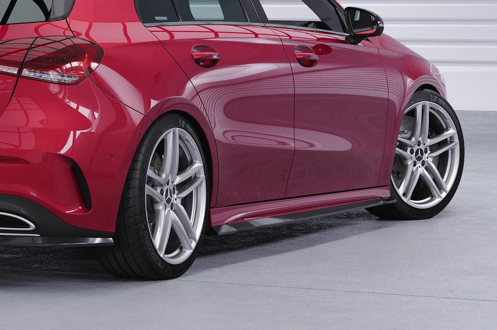 Bas de caisse (la paire) pour Mercedes Benz Classe A W177 AMG / AMG-LINE (depuis 2018) - Fabriqué en ABS (6 finitions au choix)