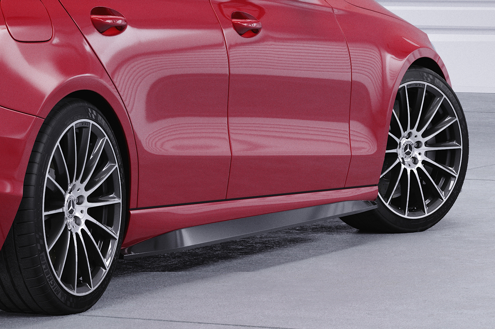 Bas de caisse (la paire) pour Mercedes Benz Classe C W206 / S206 berline et T-Modell (depuis 2021) - Fabriqué en ABS (6 finitions au choix)