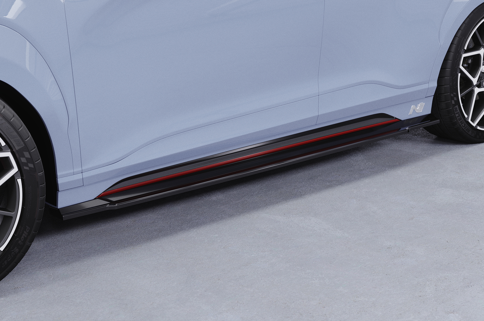 Bas de caisse (la paire) pour Hyundai Kona (1. Gen) N / N-Line (depuis 2020) - Fabriqué en ABS (6 finitions au choix)