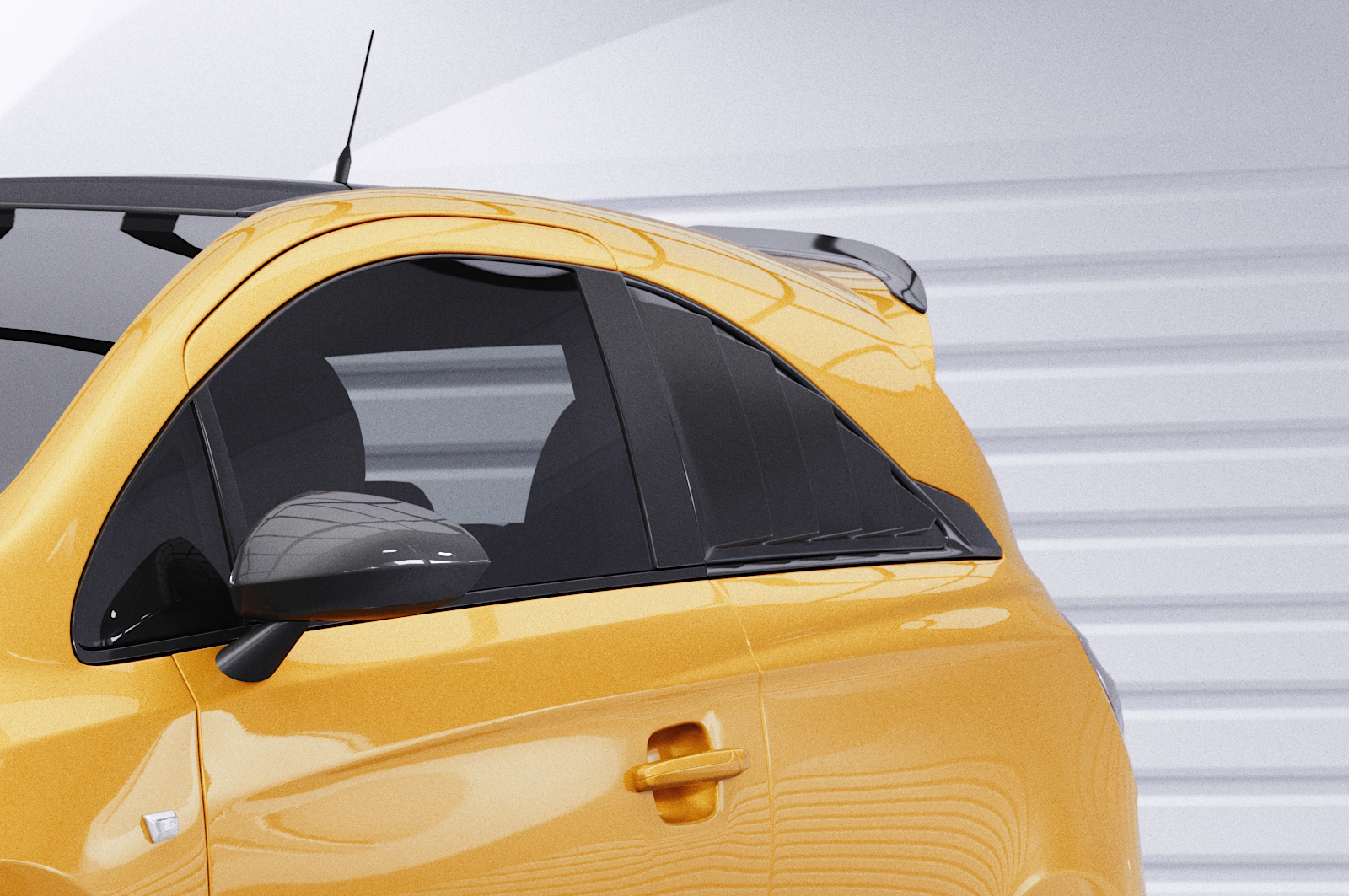 Caches vitres latérales (la paire) pour Opel Corsa E 3 portes (2014-2019) - Fabriqué en ABS (6 finitions au choix)
