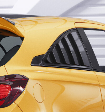 Caches vitres latérales (la paire) pour Opel Corsa E 3 portes (2014-2019) - Fabriqué en ABS (6 finitions au choix)