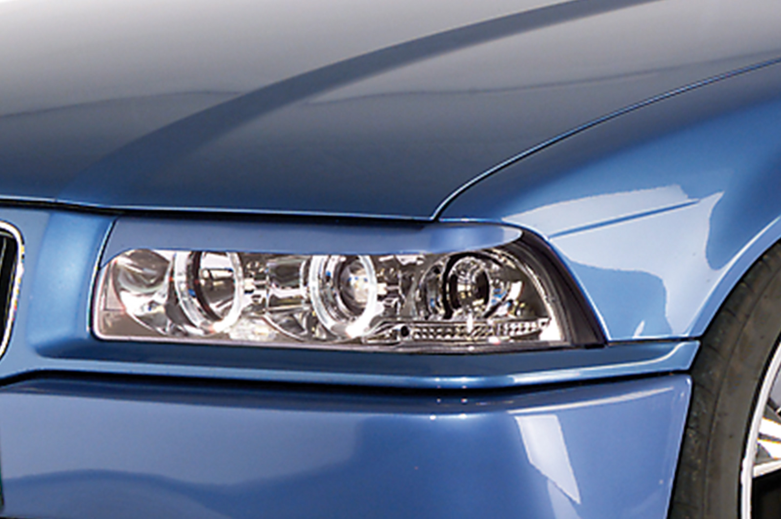 Paupières de phares avants (la paire) pour BMW Série 3 E36 berline / coupé / cabriolet / Compact / break / M3 coupé / M3 cabriolet / M3 berline (1990-2000) - Fabriqué en ABS (à peindre)