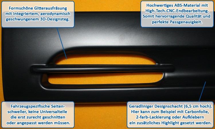 Bas de caisse (la paire) RDX pour VW Golf 4 et Bora « GT-Race »