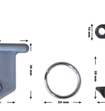 Kit de fixation à clip RDX pour rails Keder dans les auvents de camping, par exemple pour les rideaux (15x/45 pièces).