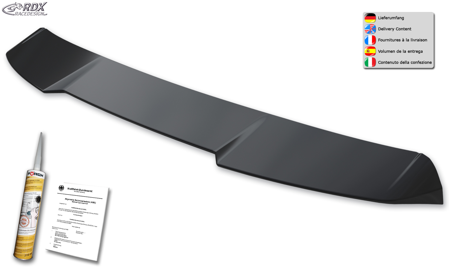 Aileron / Becquet RDX pour Touran 5T 2015+ Aileron de coffre arrière