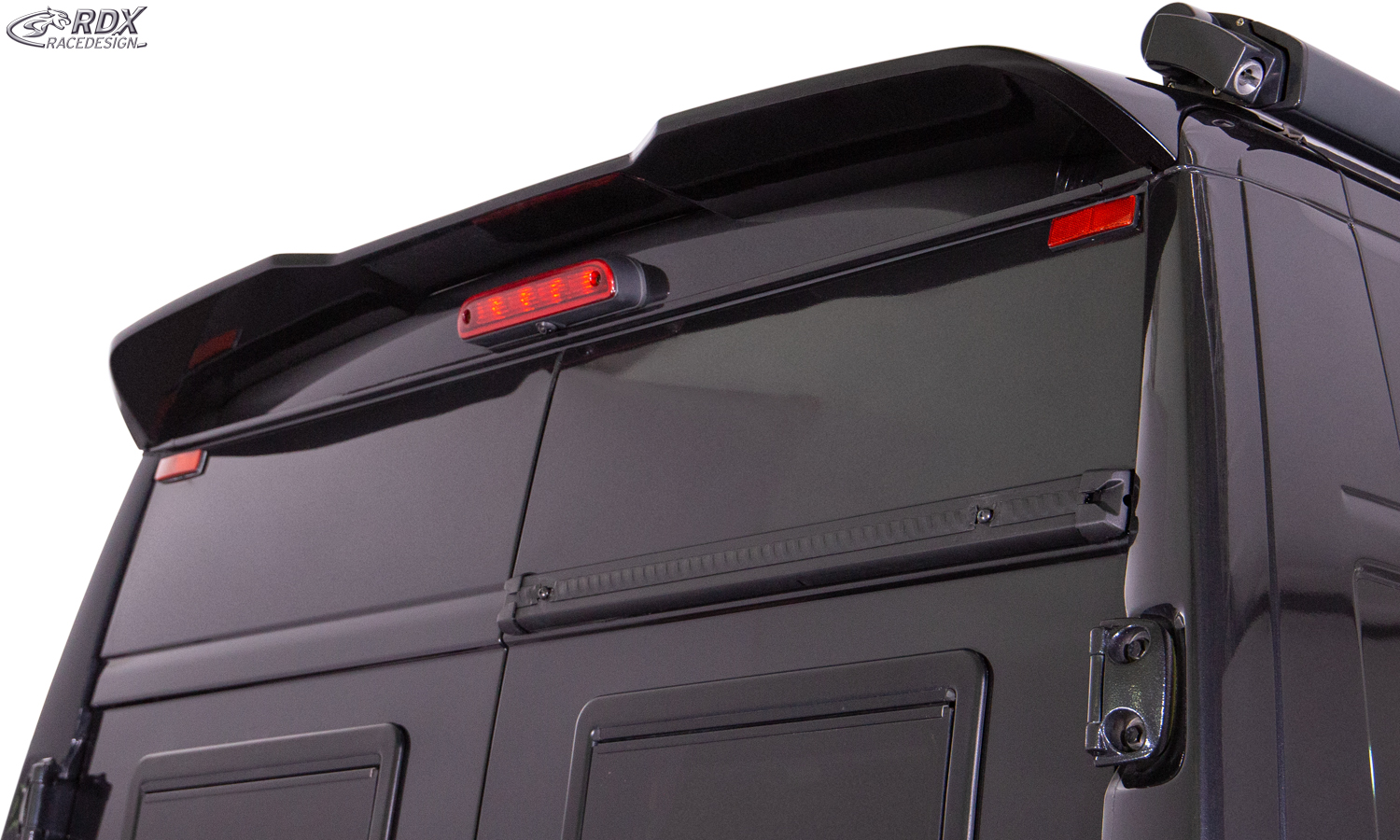Aileron / Becquet RDX pour FIAT Ducato, CITROËN Jumper/Relay, OPEL, VAUXHALL Movano, PEUGEOT Boxer, TOYOTA Proace Max, IVECO eSuperJolly et RAM ProMaster (H2) ; aileron de coffre