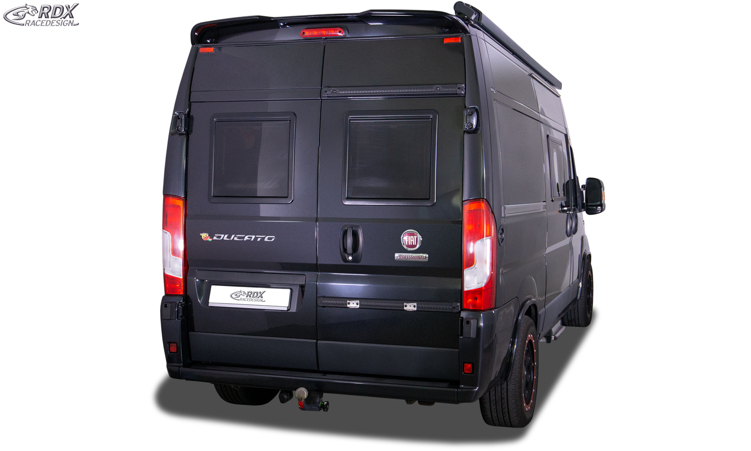 Aileron / Becquet RDX pour FIAT Ducato, CITROËN Jumper/Relay, OPEL, VAUXHALL Movano, PEUGEOT Boxer, TOYOTA Proace Max, IVECO eSuperJolly et RAM ProMaster (H2) ; aileron de coffre