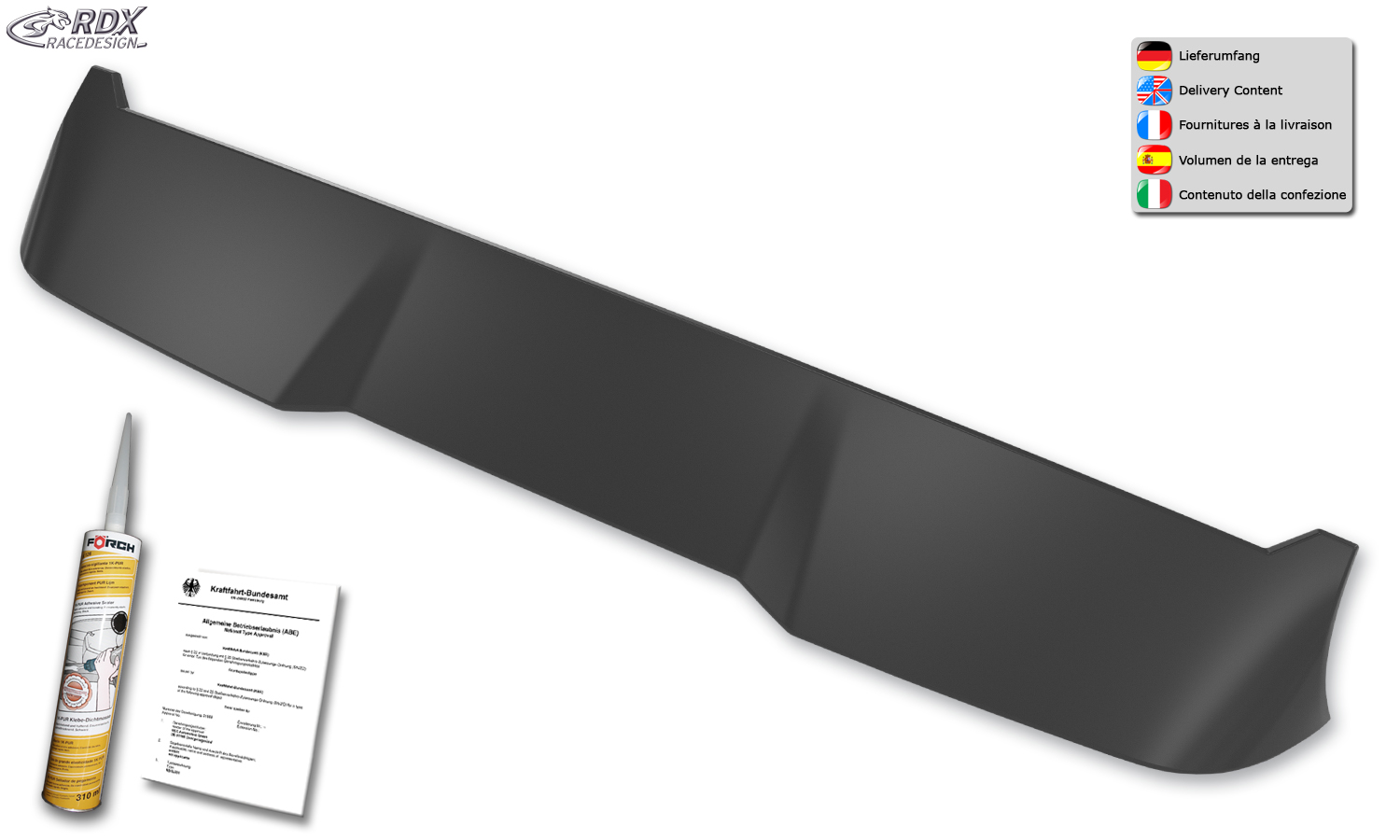 Aileron / Becquet RDX pour FIAT Ducato, CITROËN Jumper/Relay, OPEL, VAUXHALL Movano, PEUGEOT Boxer, TOYOTA Proace Max, IVECO eSuperJolly et RAM ProMaster (H2) ; aileron de coffre – Image 11