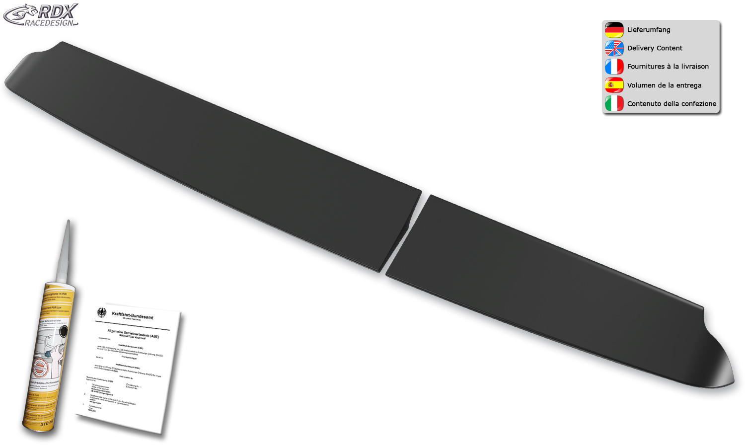 RDX Spoiler de Toit pour DACIA Dokker (SD) Aileron de Spoiler Arrière