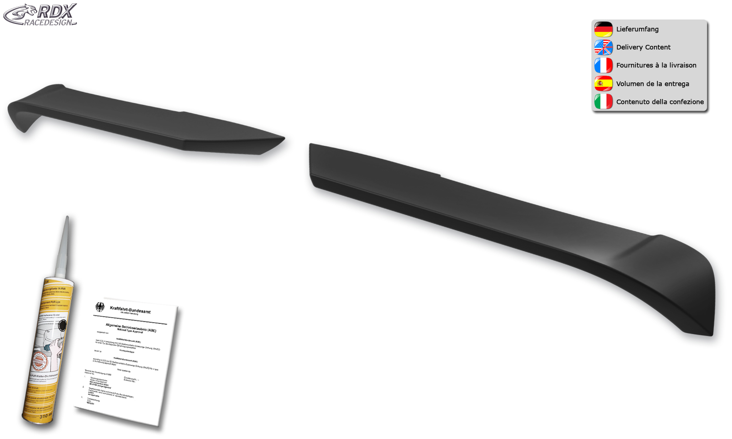 Aileron / Becquet RDX pour FORD Transit H2 (2014-présent) Aileron arrière