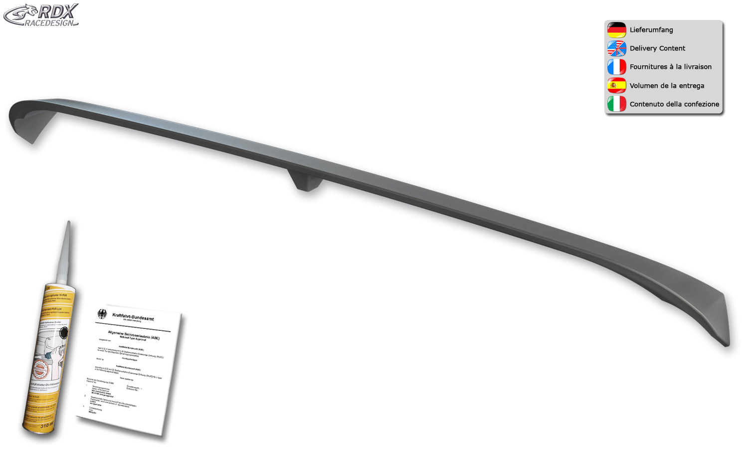 Aileron / Becquet RDX pour VW T7 Multivan / California (ST / 2021+) Aileron de hayon
