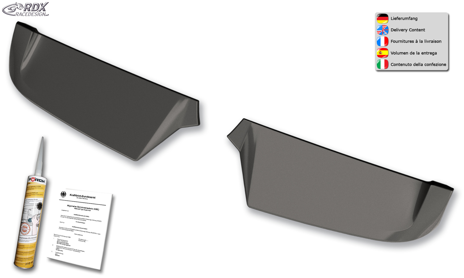 Aileron / Becquet RDX pour MERCEDES Vito & Viano 639 (2003-2014) (pour portes battantes) Aileron de coffre arrière