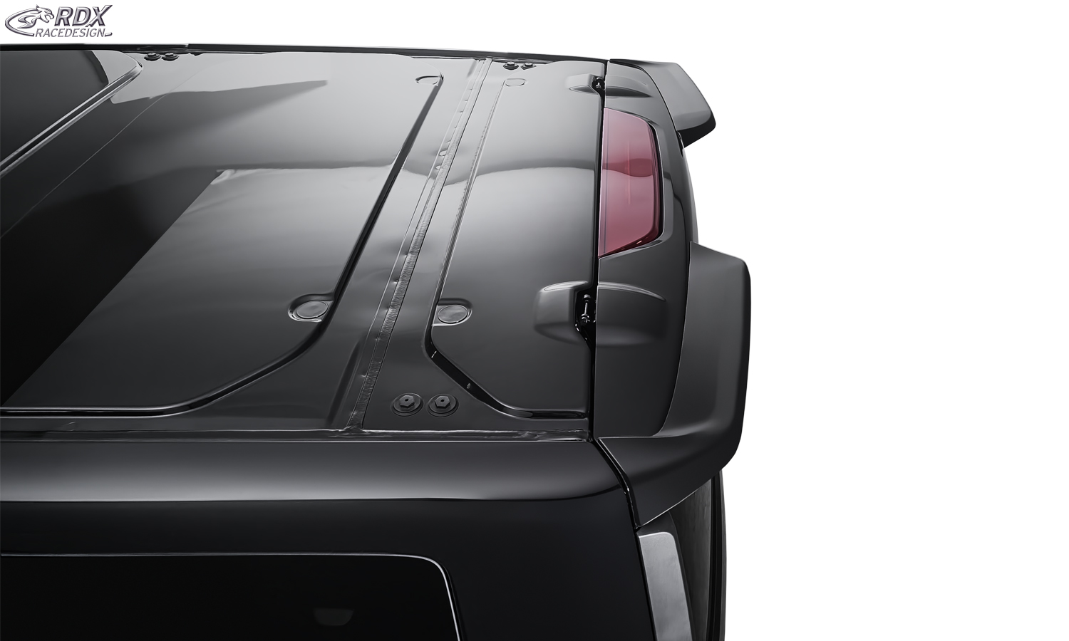 Aileron / Becquet RDX pour FORD Transit Custom / Tourneo Custom (2023+) et VW Transporter / Shuttle / Caravelle (2025+) ; aileron arrière