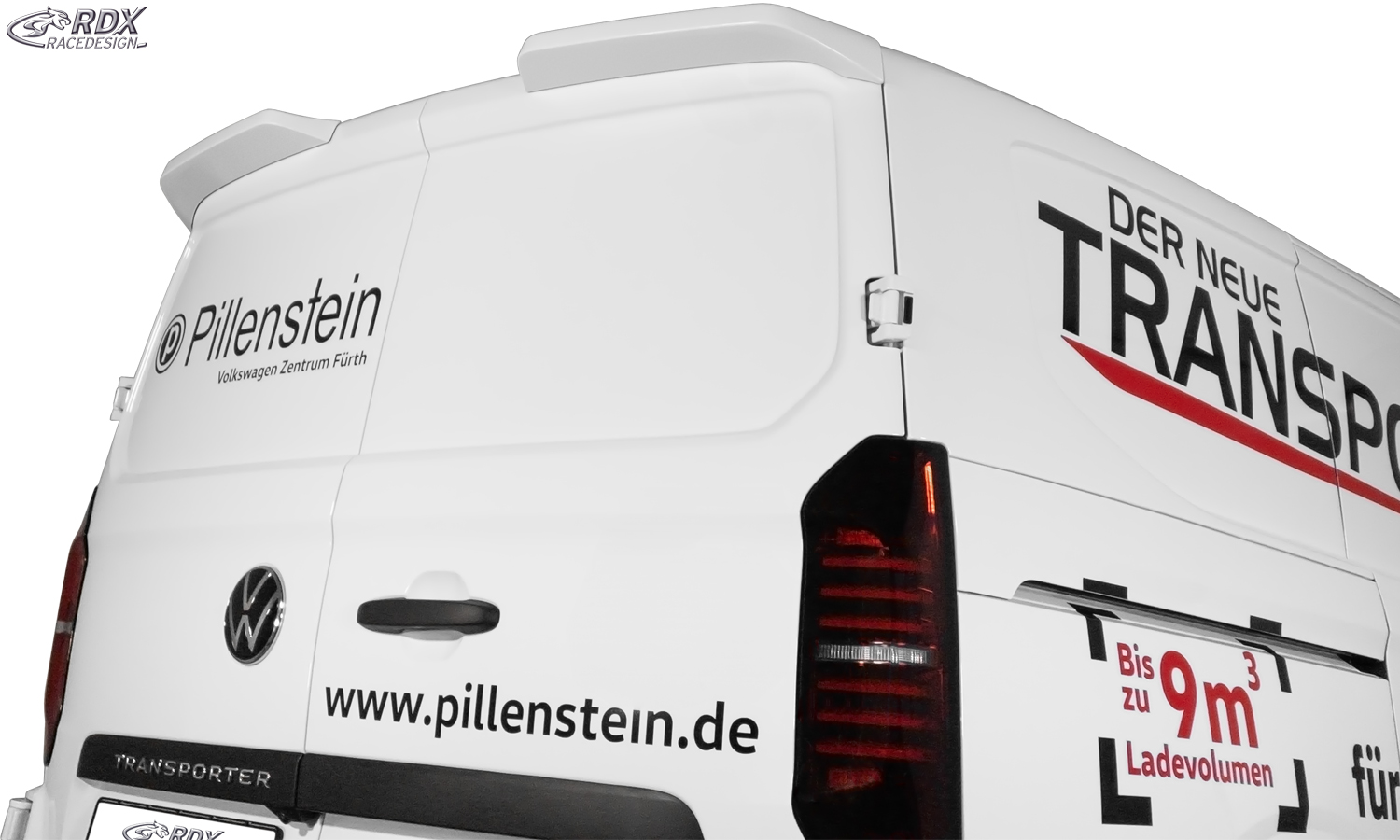 Aileron / Becquet RDX pour FORD Transit Custom / Tourneo Custom (2023+) et VW Transporter / Shuttle / Caravelle (2025+) ; aileron arrière