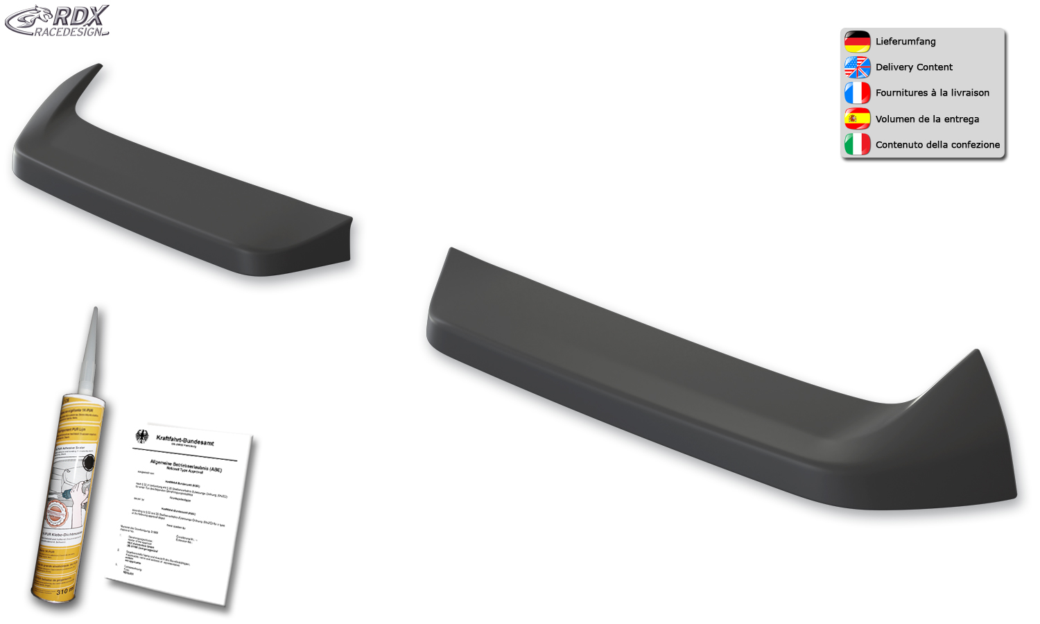 Aileron / Becquet RDX pour FORD Transit Custom / Tourneo Custom (2023+) et VW Transporter / Shuttle / Caravelle (2025+) ; aileron arrière – Image 19