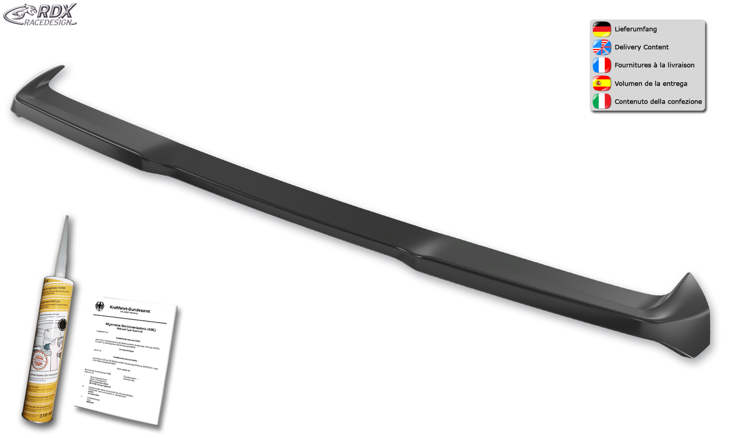 Aileron / Becquet RDX pour FORD Transit Custom / Tourneo Custom (2023+) et VW Transporter / Shuttle / Caravelle (2025+) ; aileron arrière – Image 12