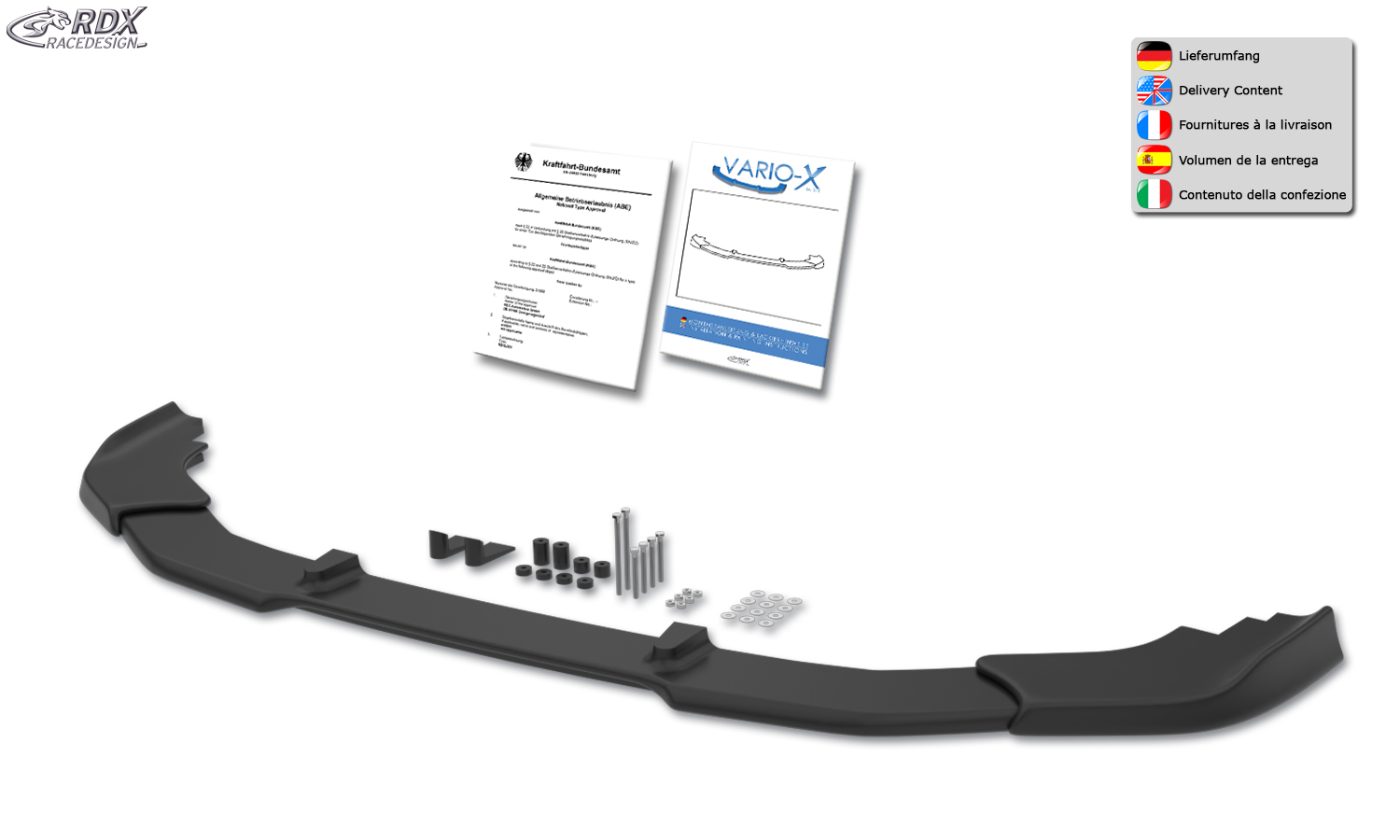 Ajout / Lame de pare-chocs avant RDX VARIO-X pour AUDI SQ2 (-2020)