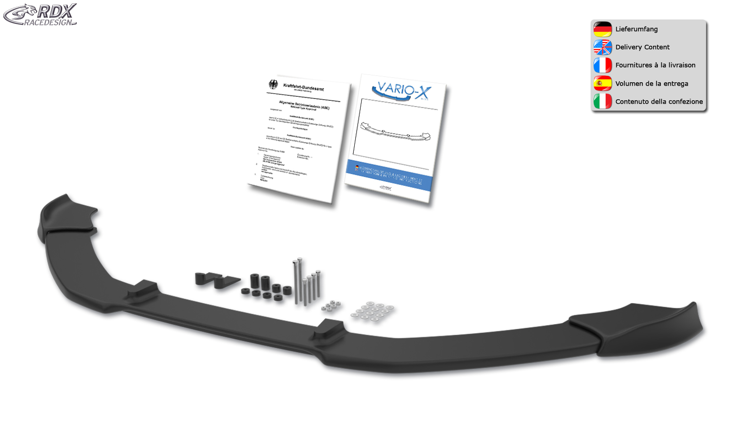 Ajout / Lame de pare-chocs avant RDX VARIO-X pour AUDI TTS 8J