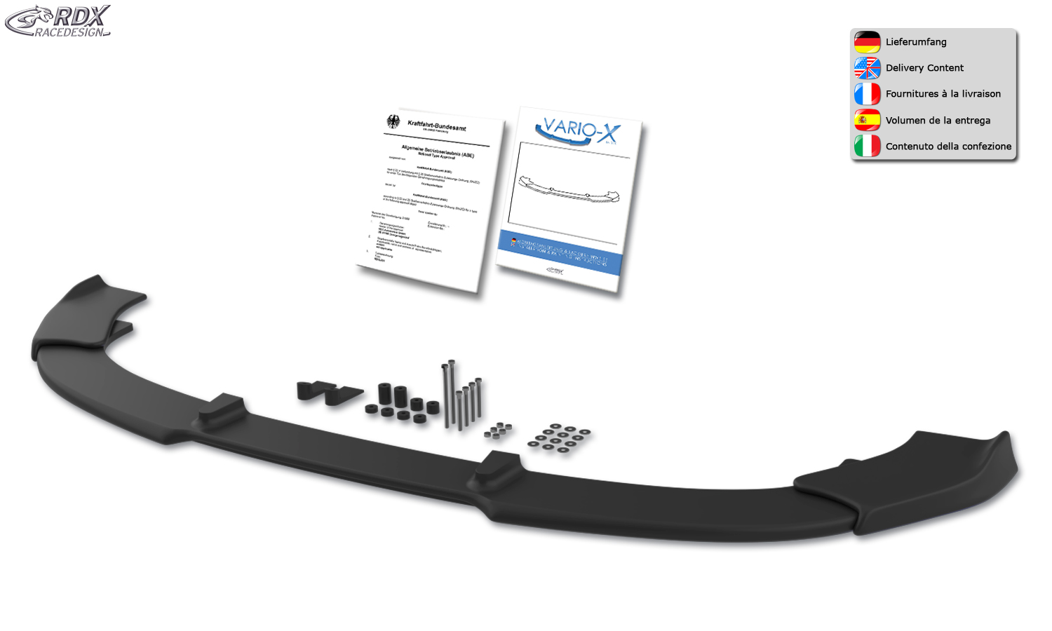 Ajout / Lame de pare-chocs avant RDX VARIO-X pour DACIA Sandero 3 / Jogger Stepway (2021+)
