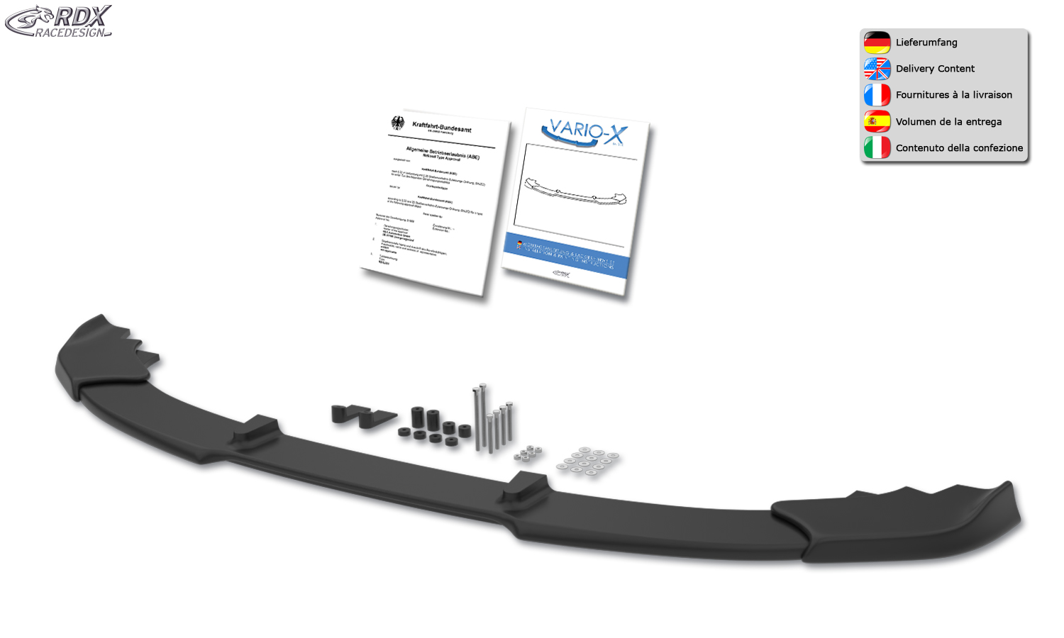 Ajout / Lame de pare-chocs avant RDX VARIO-X pour BMW Série 3 F30 / F31 - 2015