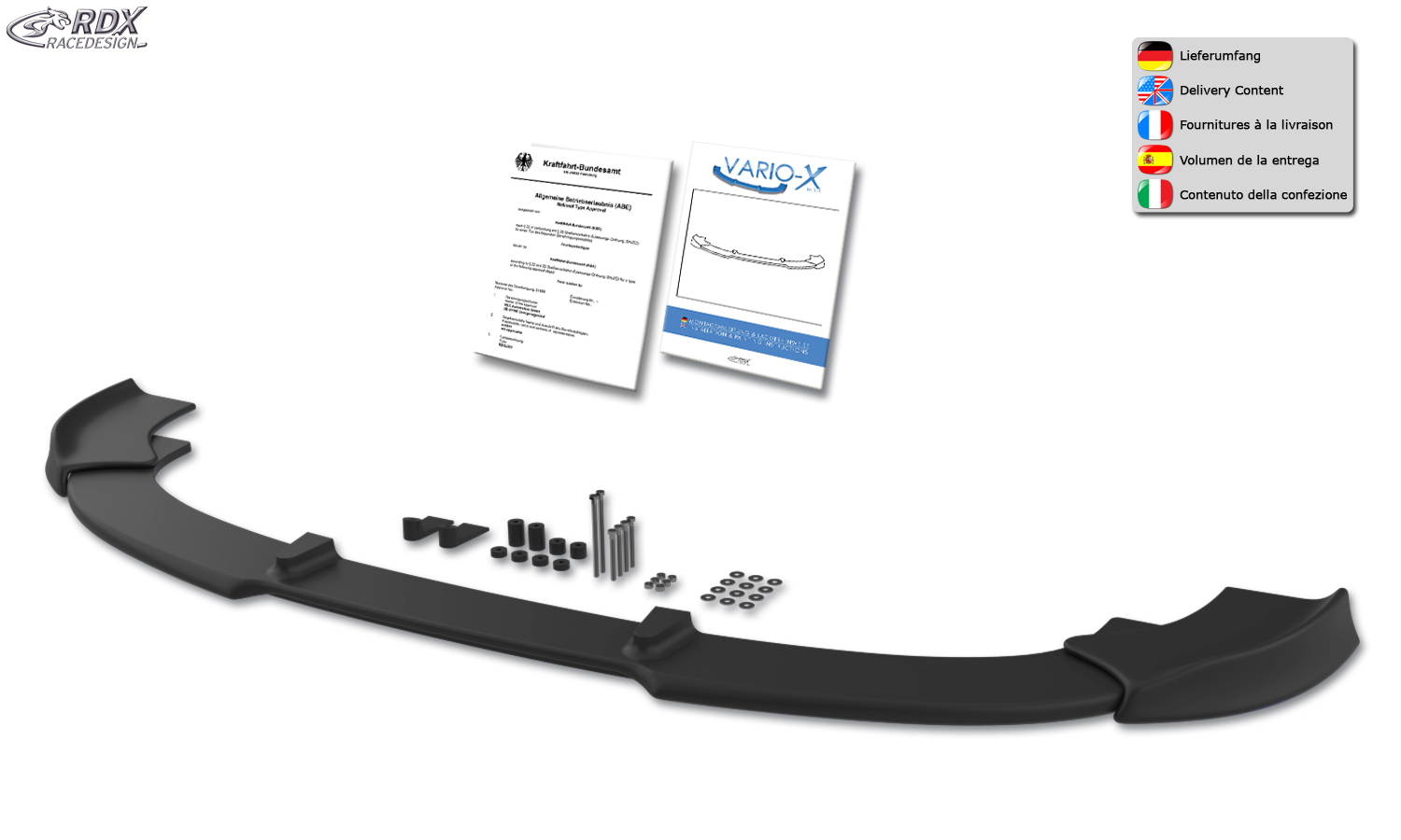 Ajout / Lame de pare-chocs avant RDX VARIO-X pour BMW Série 6 E63 / E64 - 2007