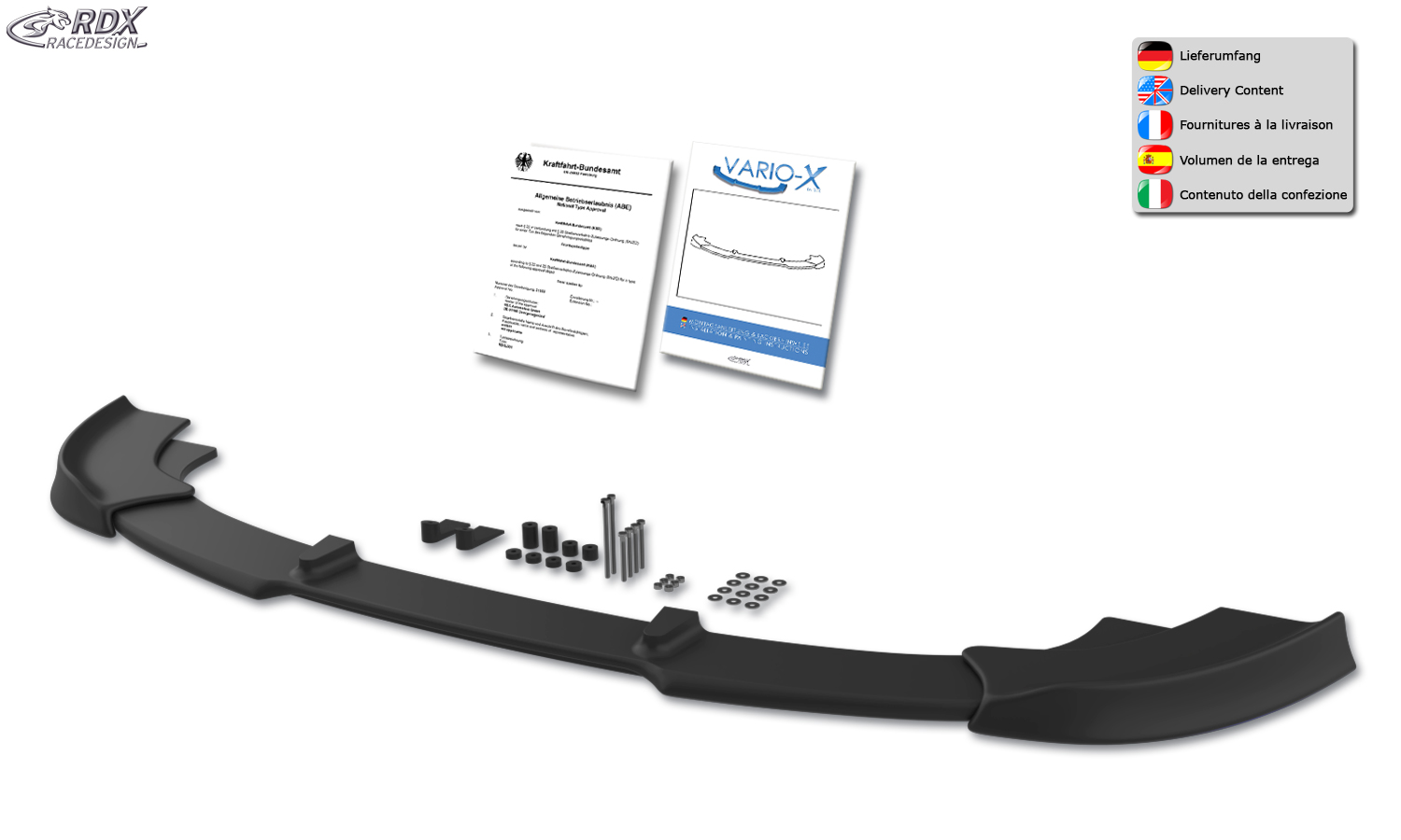 Ajout / Lame de pare-chocs avant RDX VARIO-X pour BMW Série 7 E65 / E66 2005+