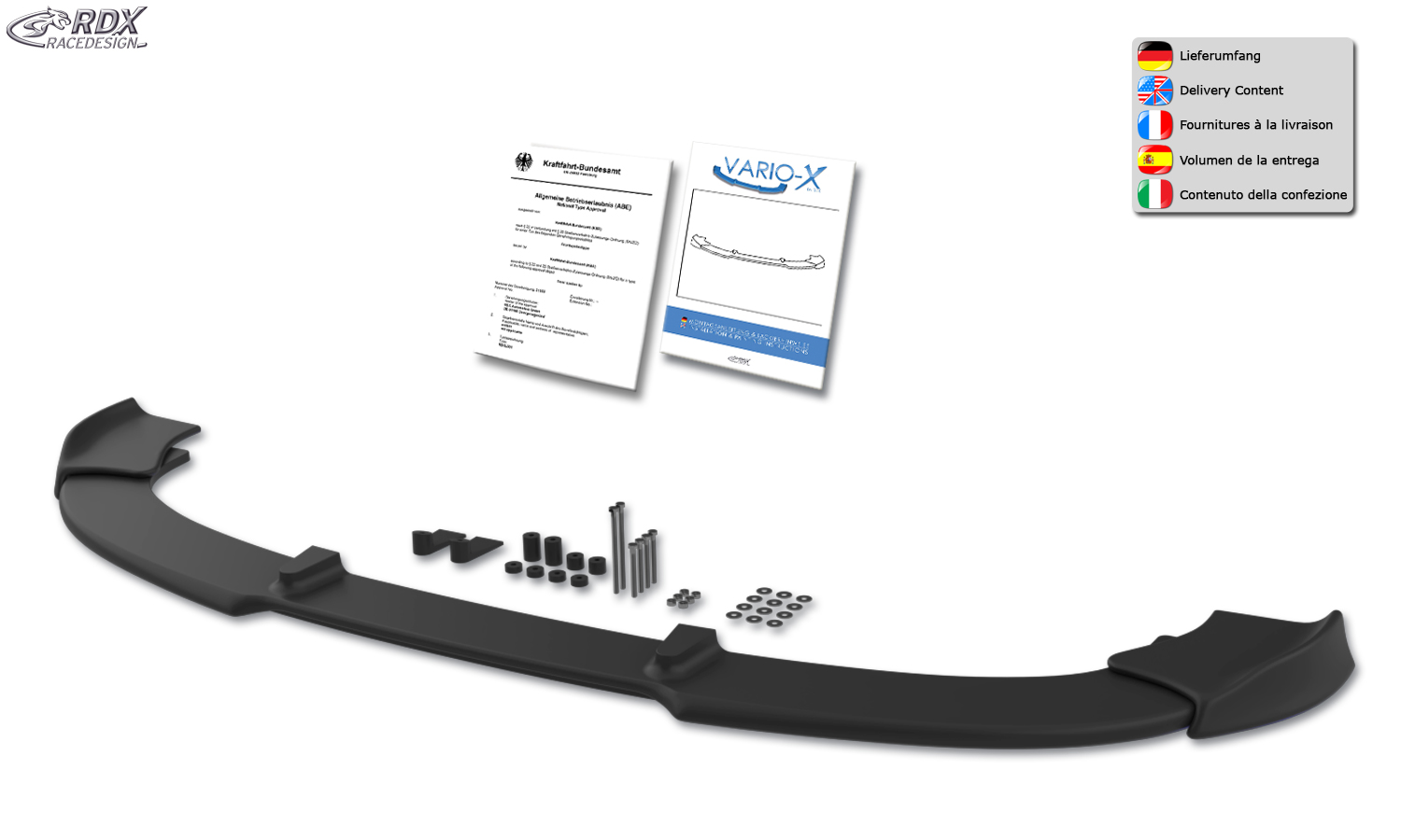 Ajout / Lame de pare-chocs avant RDX VARIO-X pour BMW Z4 E89 2009+ (pare-chocs avant M-Technik)