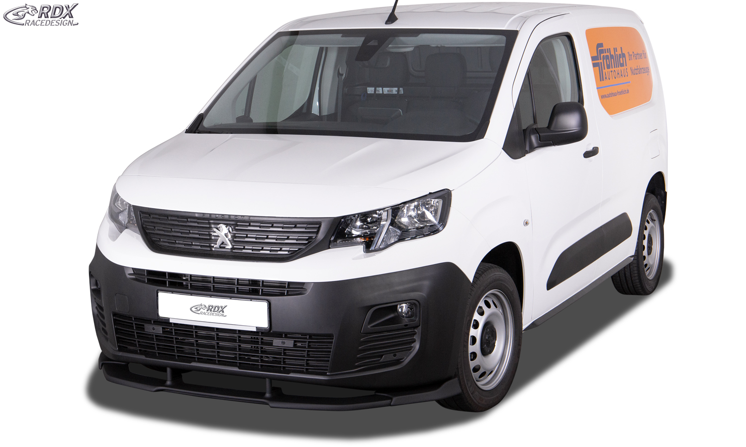 Ajout / Lame de pare-chocs avant RDX VARIO-X pour CITROËN Berlingo, PEUGEOT Partner & Rifter, OPEL/VAUXHALL Combo, TOYOTA ProAce City (Type E, 2018+)