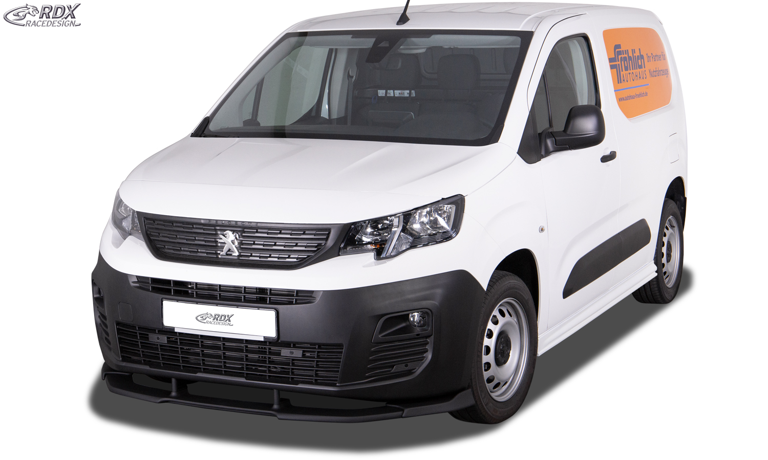 Ajout / Lame de pare-chocs avant RDX VARIO-X pour CITROËN Berlingo, PEUGEOT Partner & Rifter, OPEL/VAUXHALL Combo, TOYOTA ProAce City (Type E, 2018+)