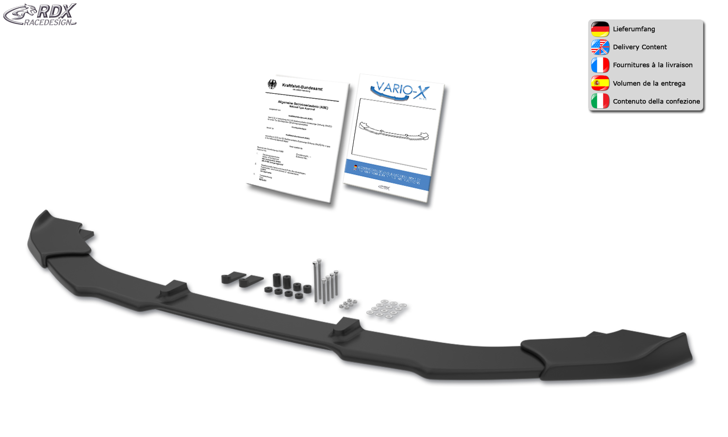 Ajout / Lame de pare-chocs avant RDX VARIO-X pour NISSAN NV400 (2010+) et Interstar (2021+)
