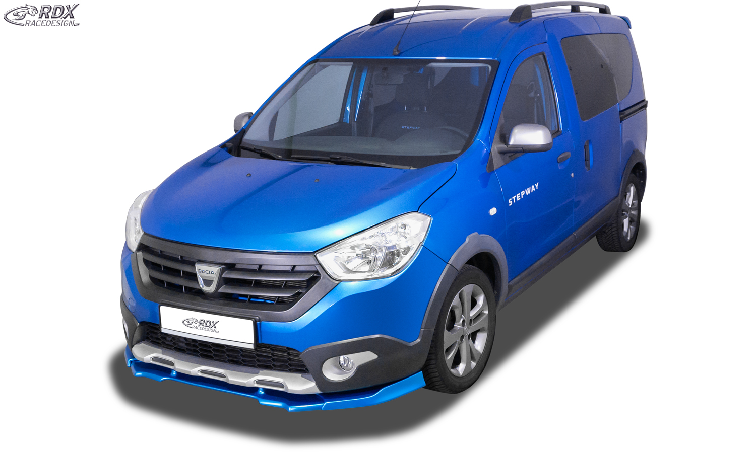 RDX Spoiler Avant VARIO-X pour DACIA Dokker Stepway (SD) & Lodgy Stepway (SD) Répartiteur de Lèvre Avant
