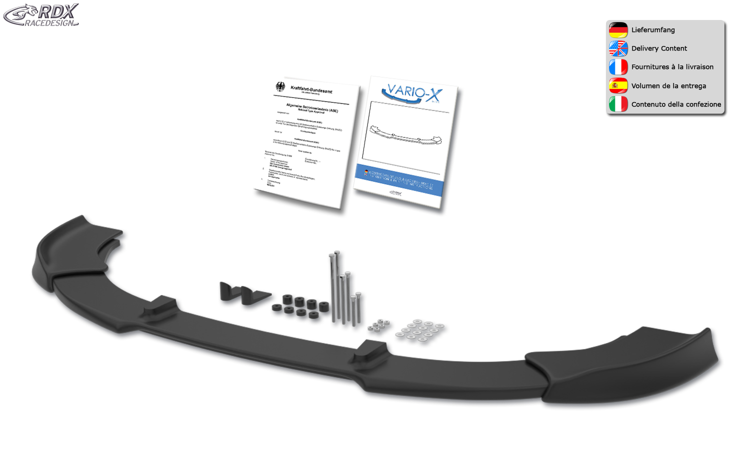 Ajout / Lame de pare-chocs avant RDX VARIO-X pour RENAULT Modus (-2008)