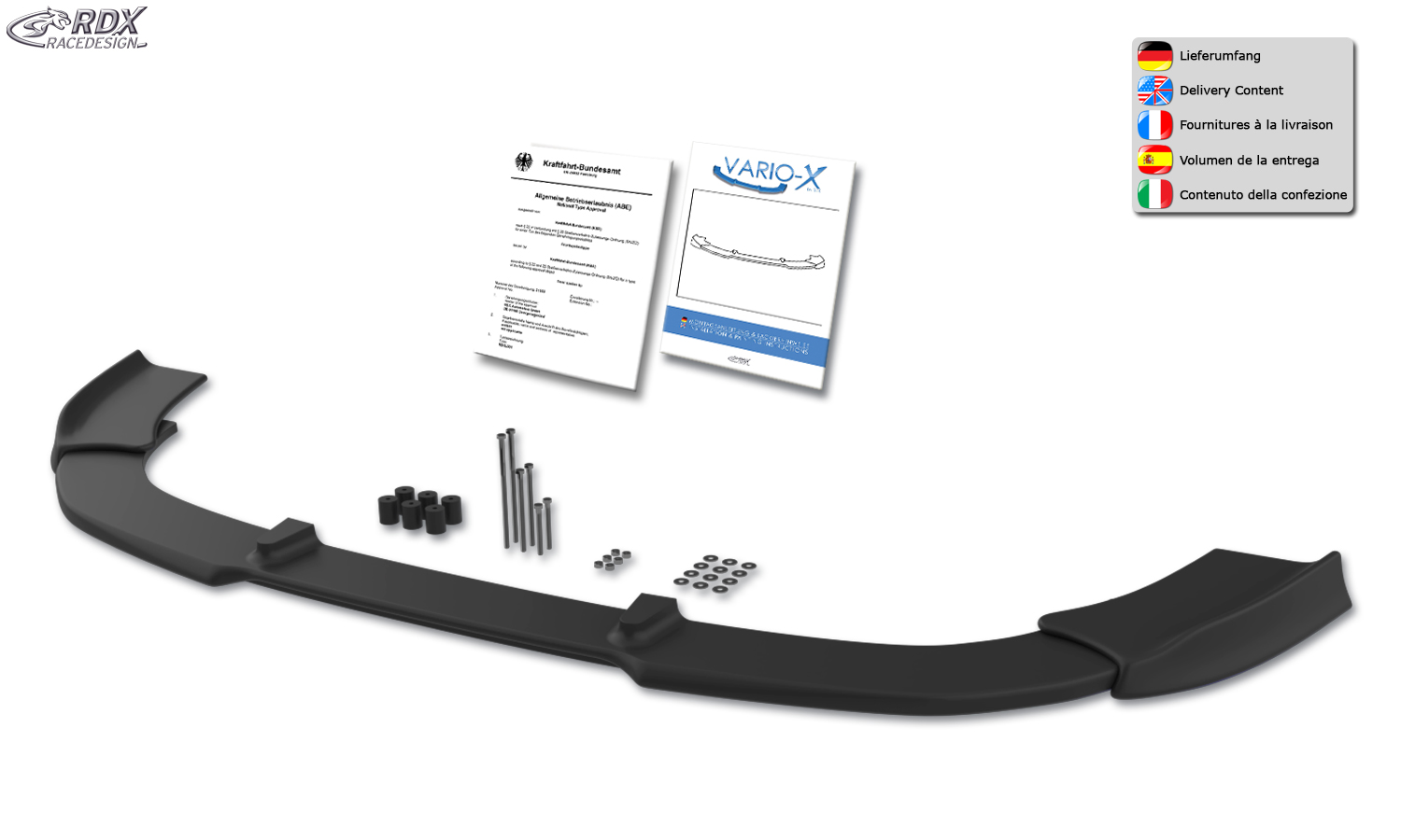 Ajout / Lame de pare-chocs avant RDX VARIO-X pour TOYOTA Auris E150 (2010+)