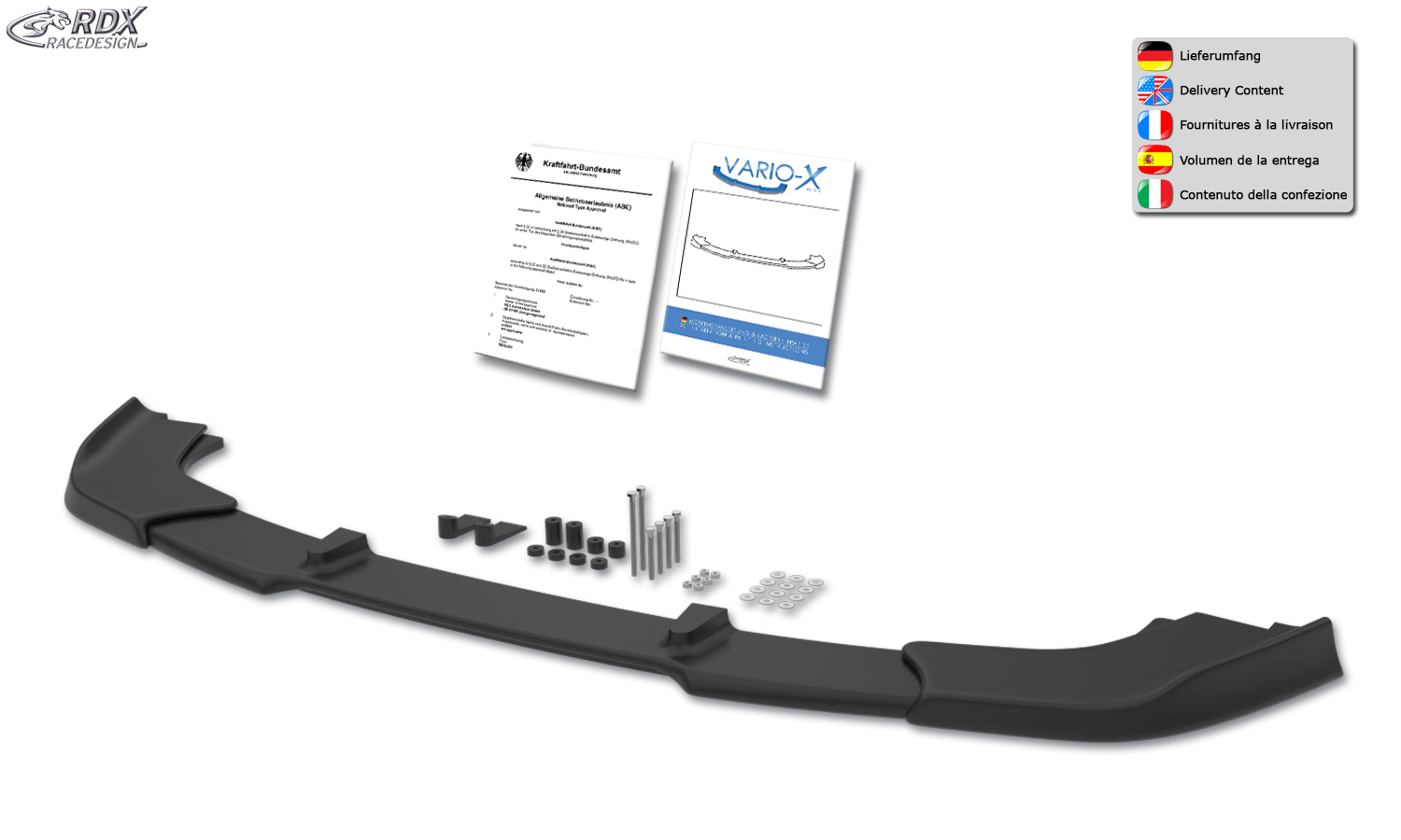 Ajout / Lame de pare-chocs avant RDX VARIO-X pour MERCEDES Classe CLC CL203 (-2004)