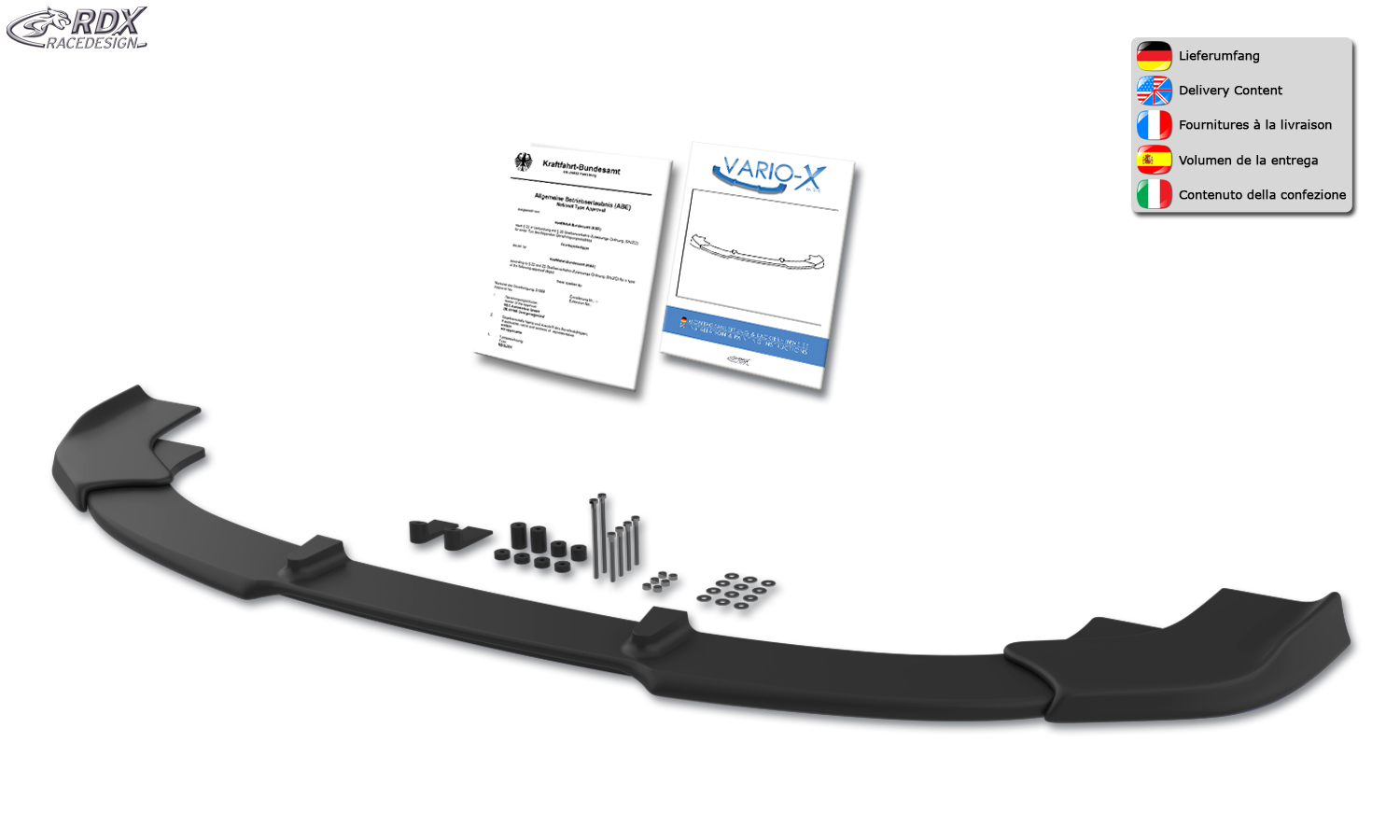 Ajout / Lame de pare-chocs avant RDX VARIO-X pour MERCEDES Sprinter NCV 3 W906 (-2013)