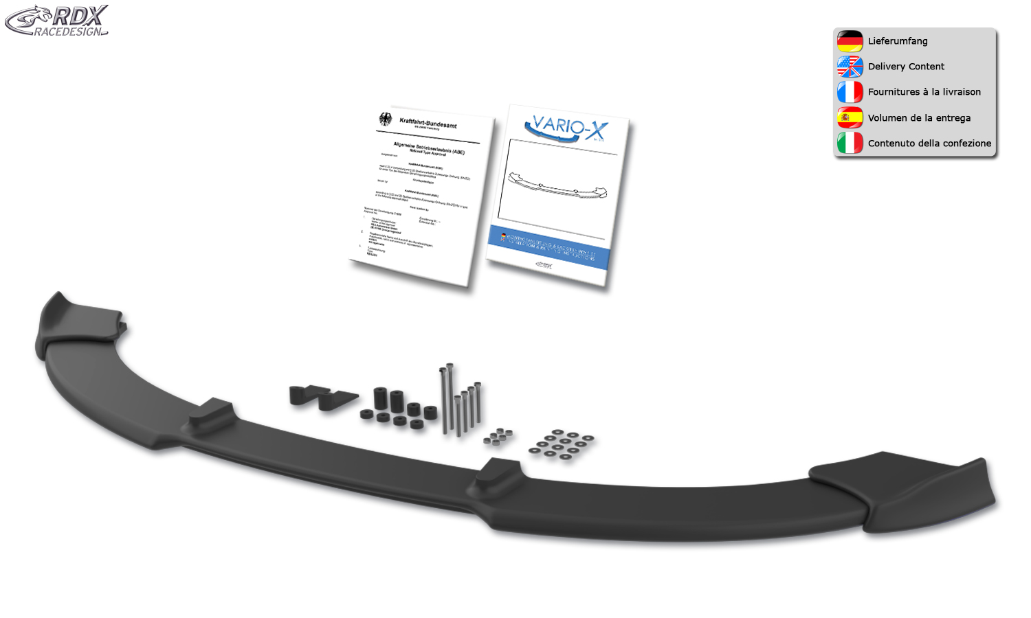 Ajout / Lame de pare-chocs avant RDX VARIO-X pour FORD EcoSport 2014-2017