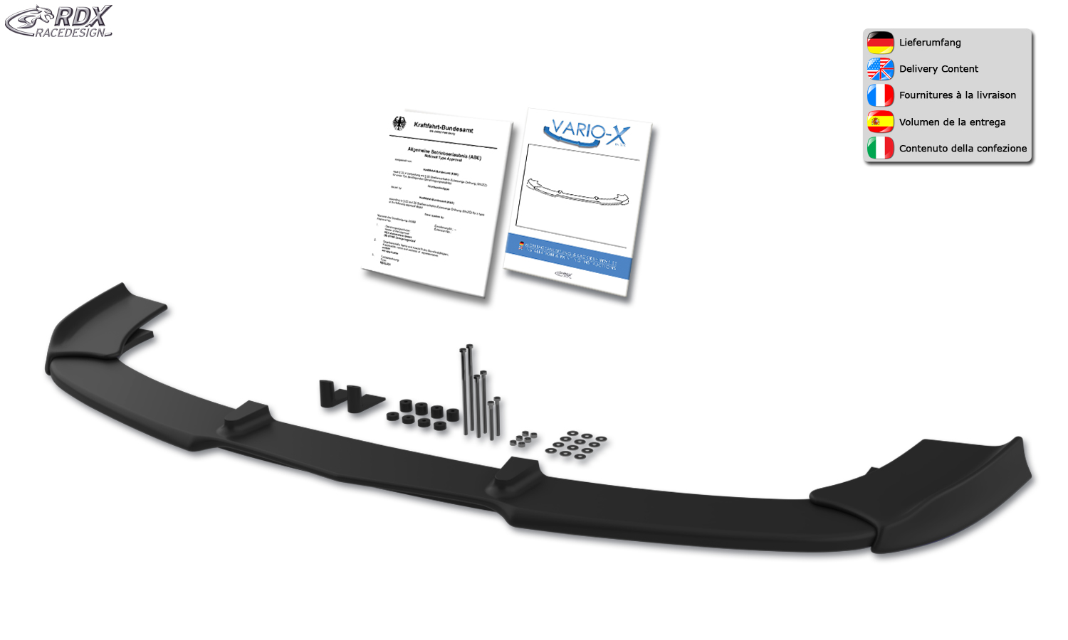 Ajout / Lame de pare-chocs avant RDX VARIO-X pour MERCEDES CL-Class C216 (-2010)