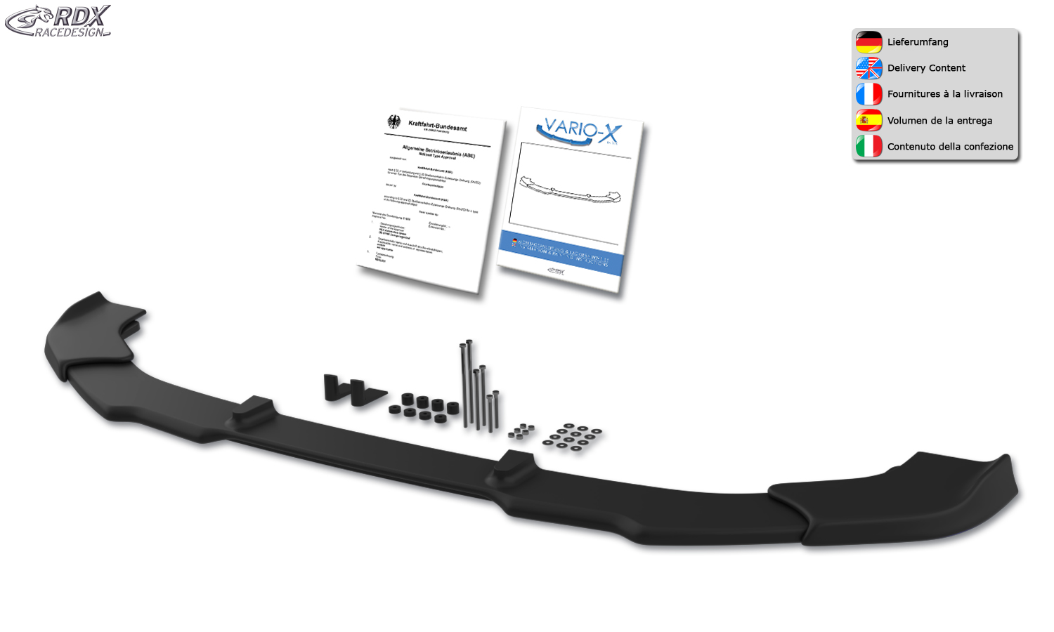 Ajout / Lame de pare-chocs avant RDX VARIO-X pour BMW M4 F82 / F83
