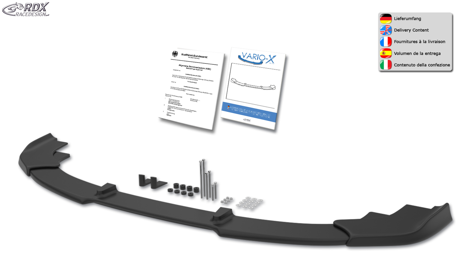 Ajout / Lame de pare-chocs avant RDX VARIO-X pour HYUNDAI Santa Fe (DM) 2012-2015