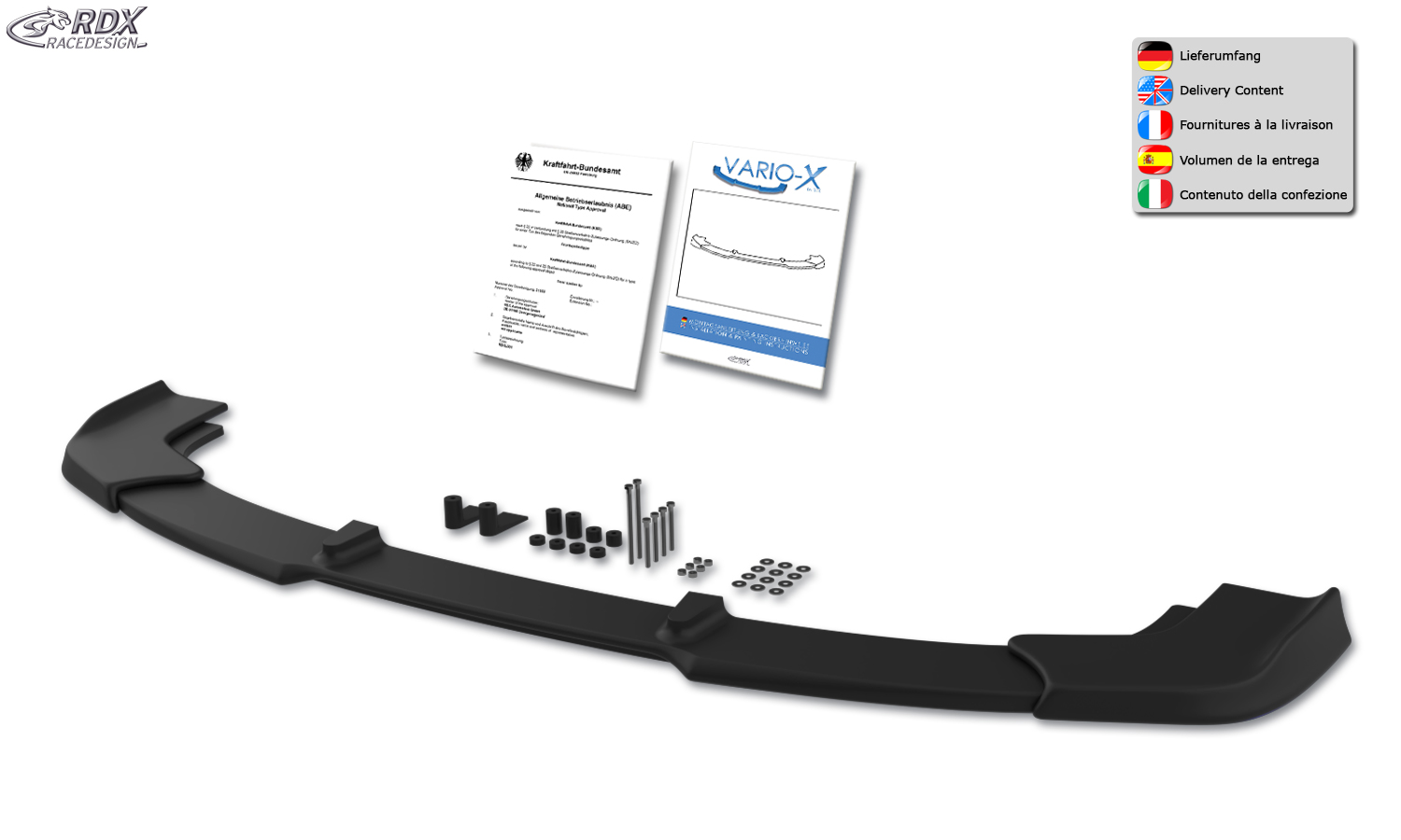 Ajout / Lame de pare-chocs avant RDX VARIO-X pour BMW X3 F25 M-Sport et M-Technic 2014-2017