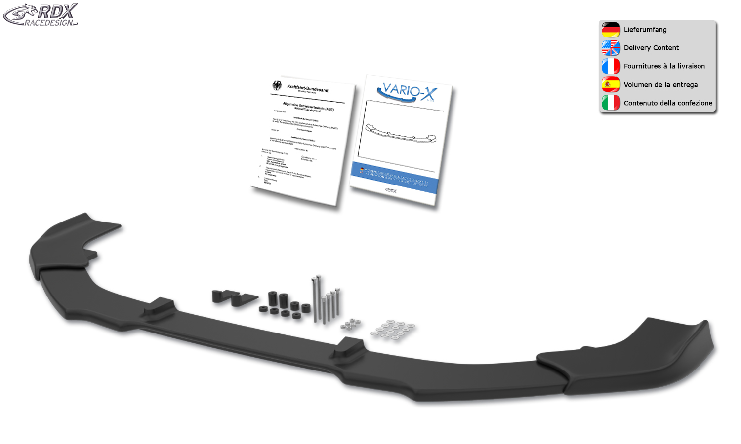 Ajout / Lame de pare-chocs avant RDX VARIO-X pour FORD Focus 4