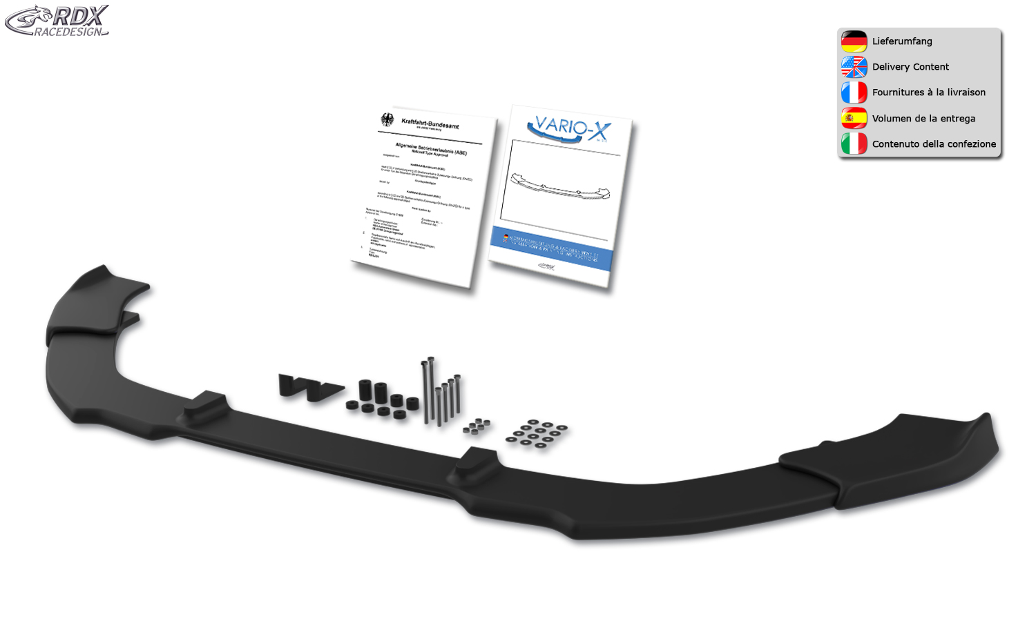 Ajout / Lame de pare-chocs avant RDX VARIO-X pour FORD S-Max (2015-2019)