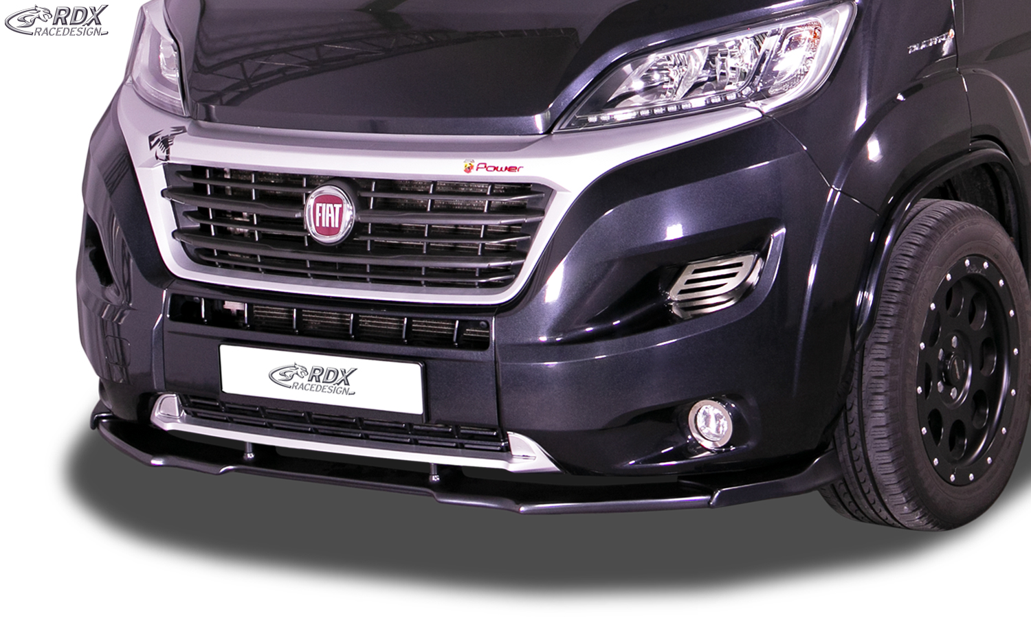 Ajout / Lame de pare-chocs avant RDX VARIO-X pour FIAT Ducato (2014-2024), CITROËN Jumper/Relay (2014-2024), OPEL/VAUXHALL Movano (2021-2024), PEUGEOT Boxer (2014-2024) et RAM ProMaster (2013-2025)