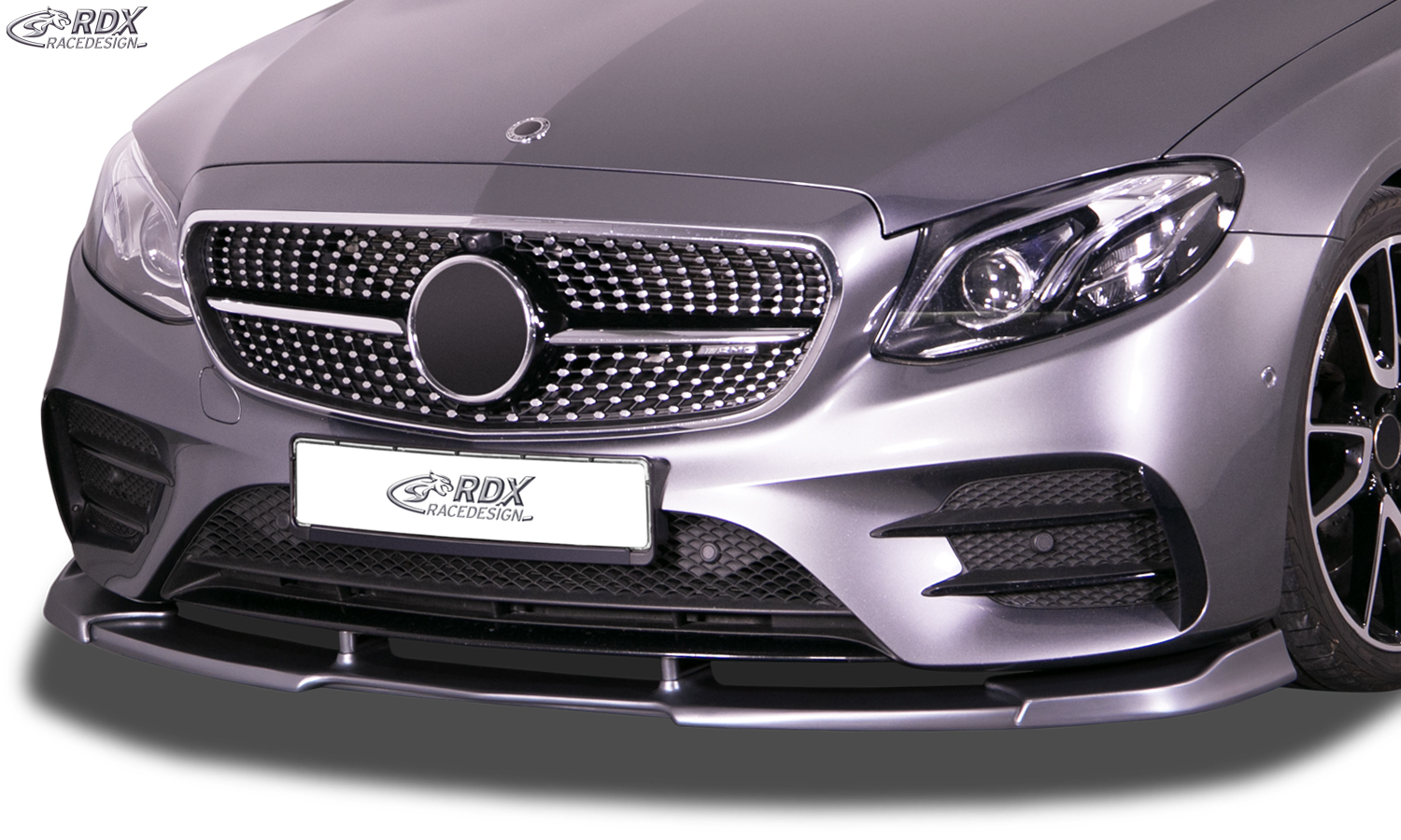 Ajout / Lame de pare-chocs avant RDX VARIO-X pour MERCEDES Classe E AMG-Line et E43 AMG W213 / S213 (2016-2020) « Design 2 »