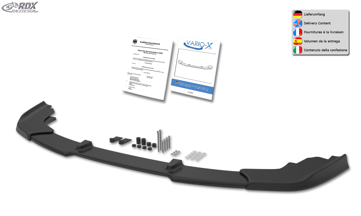 Ajout / Lame de pare-chocs avant RDX VARIO-X pour BMW Série 1 F40 M Sport