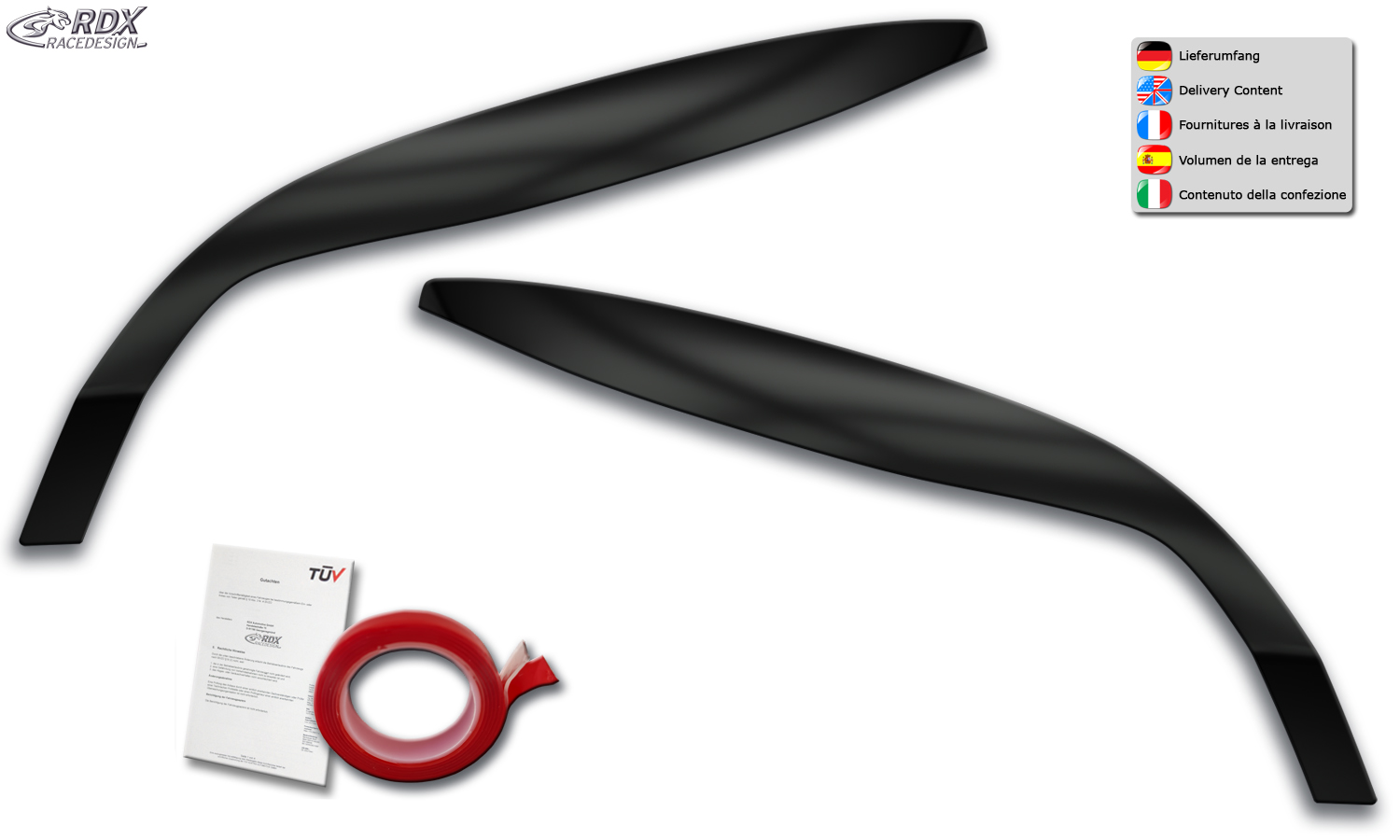 paupières de phares (la paire) RDX pour RENAULT Megane 3 2008-2013