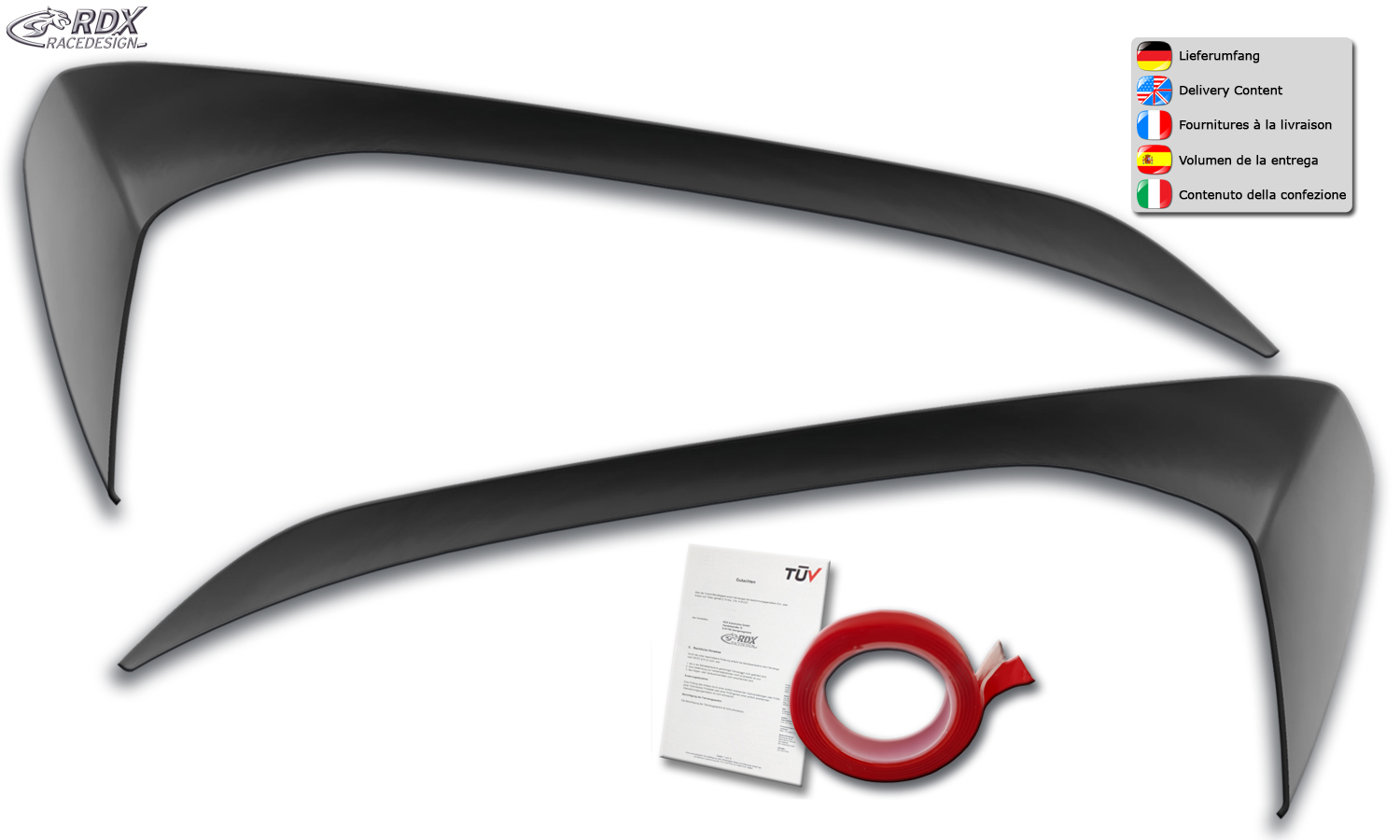 paupières de phares (la paire) RDX pour VW Up (AA/AAA)