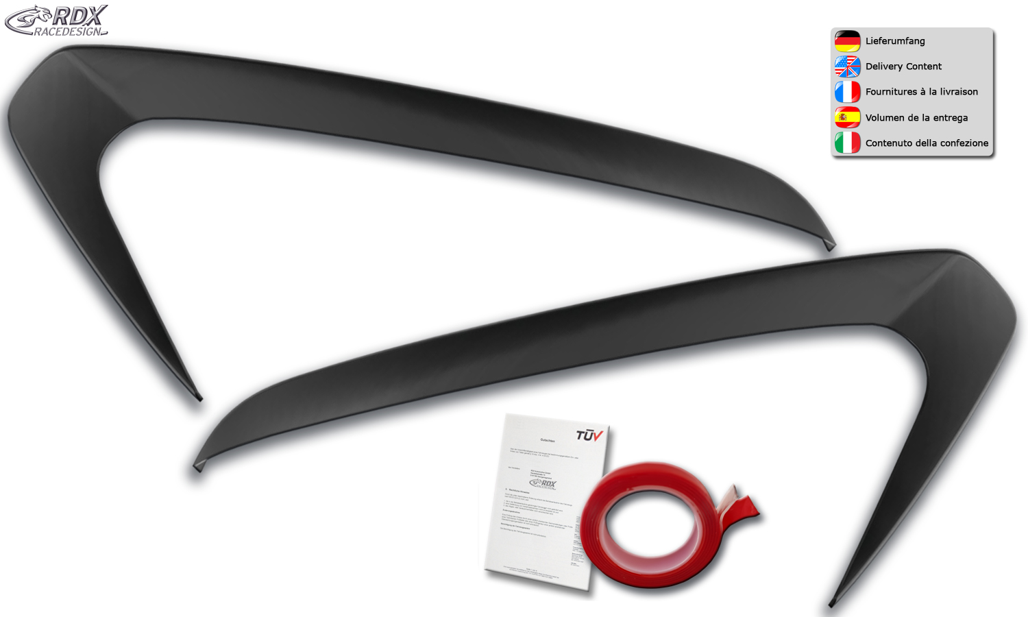 paupières de phares (la paire) RDX pour SKODA Citigo Light Brows