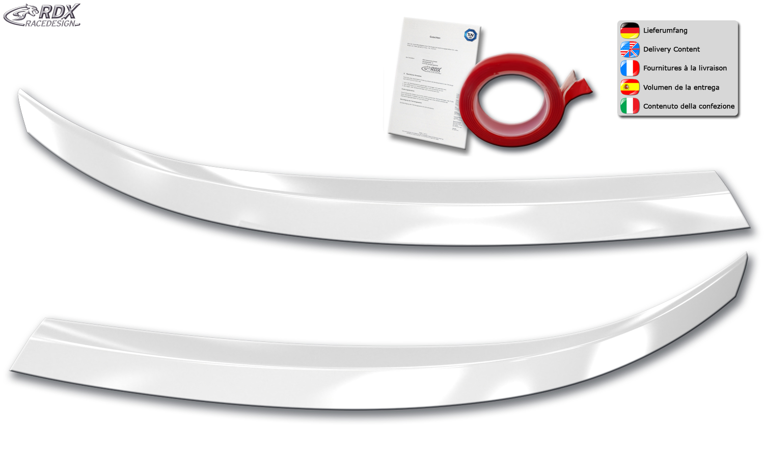 paupières de phares (la paire) RDX pour VW T6.1 blanc brillant